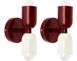 BELIANI TOPI - Wandlampen set van 2 - Rood - Metaal
