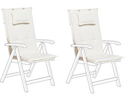 BELIANI TOSCANA - Tuinkussen set van 2 - Cremewit - 50 x 70 cm - Polyester