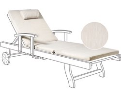 BELIANI TOSCANA - Tuinligkussen - Lichtbeige - 58 x 189 cm - Polyester