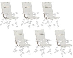 BELIANI TOSCANA/JAVA - Tuinkussen set van 6 - Wit - 50 x 70 cm - Polyester
