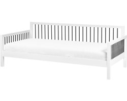 BELIANI TRICOT - Eenpersoonsbed - Wit - 90 x 200 cm - Rubberhout