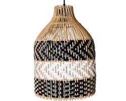 BELIANI TURABO - Hanglamp - Zwart/Wit - Rotan