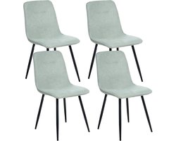 BELIANI TUSCOLA - Eetkamerstoel set van 4 - Lichtgroen - Stof