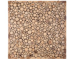 Beliani TWIG - Wanddecoratie - Lichte houtkleur - Teakhout