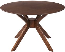 BELIANI TYMIS - Eettafel - Donkere houtkleur - 120 x 120 cm - MDF