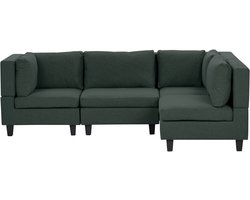 BELIANI UNSTAD - 4-zitsbank modulair - Donkergroen - Linkszijdig - Polyester