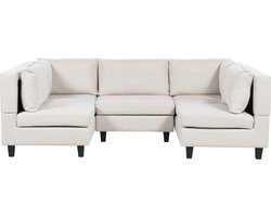 BELIANI UNSTAD - Modulaire bank - Lichtbeige - 5-zits - Polyester
