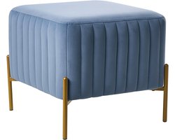 BELIANI UTAH - Voetenbank - Blauw - Fluweel