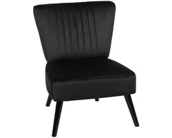 BELIANI VAASA - Fauteuil - Zwart - Fluweel