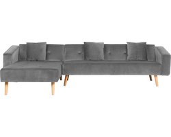 BELIANI VADSO - Hoekslaapbank - Grijs - Rechterzijde - 303 cm - Fluweel
