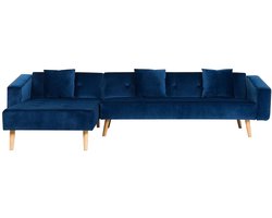 BELIANI VADSO - Hoekslaapbank - Marineblauw - Rechterzijde - 303 cm - Fluweel