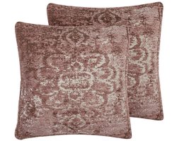 BELIANI VAKAYAR - Sierkussen set van 2 - Roze - 45 x 45 cm - Polyester