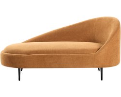 BELIANI VALREAS - Chaise longue - Oranje - Rechtszijdig - Polyester