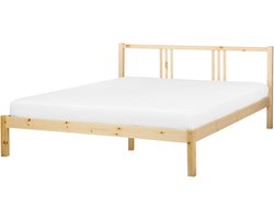 BELIANI VANNES - Bed - Lichtbruin - 160 x 200 cm - Dennenhout