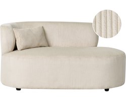 BELIANI VANVEY - Chaise longue - Beige - Linkszijdig - Corduroy