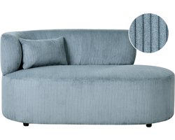 BELIANI VANVEY - Chaise longue - Blauw - Linkszijdig - Corduroy