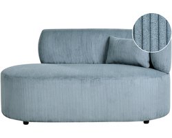 BELIANI VANVEY - Chaise longue - Blauw - Rechtszijdig - Corduroy
