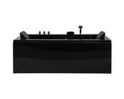 BELIANI VARADERO - Bubbelbad - Zwart - Rechterzijde - 90 x 183 cm - Acryl