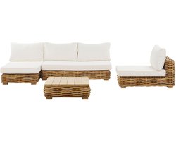 BELIANI VARALLO - Tuinset voor 5 - Gebroken wit - Rotan