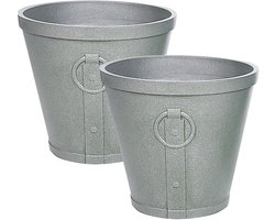 BELIANI VARI - Plantenbak - Grijs - 41 cm - Klei-vezelmengsel