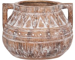 BELIANI VARIEGATUM - Bloempot - Lichtbruin - 35 x 35 x 25 cm - Magnesiumoxide