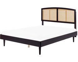 BELIANI VARZY - Bed - Zwart - 160 x 200 cm - Rubberhout