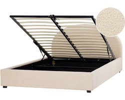 BELIANI VAUCLUSE - Bed met opbergruimte - Beige - 140 x 200 cm - Polyester
