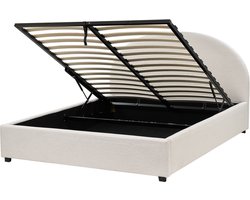 BELIANI VAUCLUSE - Bed met opbergruimte - Lichtbeige - 160x200 cm - Polyester