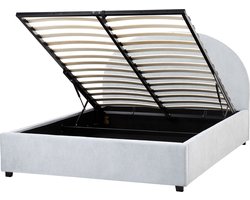 BELIANI VAUCLUSE - Bed met opbergruimte - Lichtblauw - 140 x 200 cm - Stof