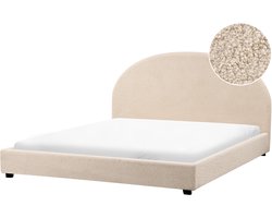 BELIANI VAUCLUSE - Tweepersoonsbed - Beige - 180 x 200 cm - Bouclé