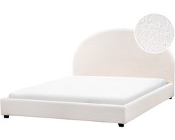 BELIANI VAUCLUSE - Tweepersoonsbed - Gebroken wit - 160 x 200 cm - Bouclé