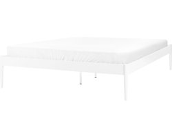 BELIANI VAURS - Tweepersoonsbed - Wit - 160 x 200 cm - Staal