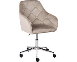 BELIANI VELORIA - Bureaustoel - Beige - Fluweel