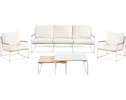 BELIANI VENARIA - Loungeset 5-zits - Wit/Beige - Staal