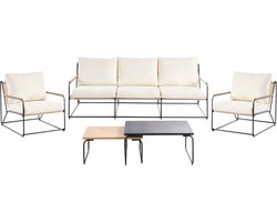 BELIANI VENARIA - Loungeset 5-zits - Zwart/Beige - Staal