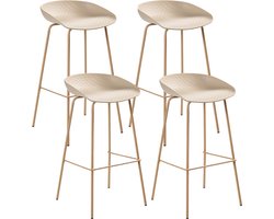 BELIANI VENLO - Set van 4 barstoelen - Beige - Synthetisch materiaal