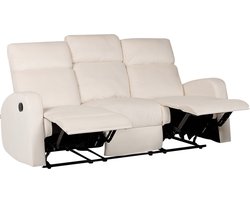 BELIANI VERDAL - Driezitsbank handmatig verstelbaar - Off-white - Fluweel