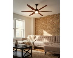 BELIANI VERDURE - Plafondventilator - Bruin - Synthetisch materiaal