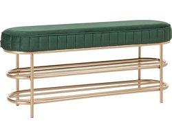 BELIANI VERGAS - Bankje met opbergruimte - Smaragdgroen - Fluweel