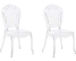 BELIANI VERMONT - Eetkamerstoel set van 2 - Transparant - Polycarbonaat