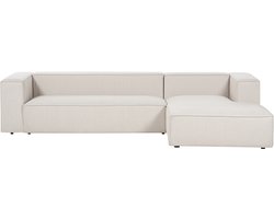 BELIANI VERNON - Hoekbank 3-zits - Lichtbeige - Linkszijdig - Polyester