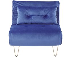 Beliani VESTFOLD - Slaapbank 1-zit - Blauw - Fluweel
