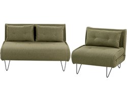 BELIANI VESTFOLD - Woonkamerset - Olijfgroen - Polyester