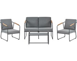 BELIANI VEZZANA - Loungeset 4-zits - Grijs - Staal