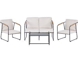 BELIANI VEZZANA - Loungeset 4-zits - Lichtbeige - Staal