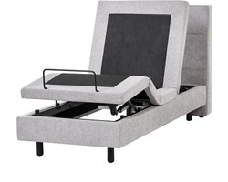 BELIANI VICEROY - Eenpersoonsbed - Lichtgrijs - 80 x 200 cm - Polyester