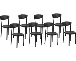 Beliani VIESTE - Stoel set van 8 - Zwart - Kunststof