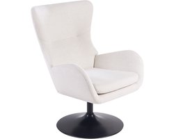 BELIANI VIGGE - Draaifauteuil - Gebroken wit - Polyester