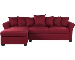 BELIANI VIKNA - Hoekbank - Bordeaux - Rechterzijde - 250 cm - Polyester