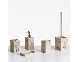 BELIANI VILCANOTA - Badkameraccessoireset - Beige - Polyresin